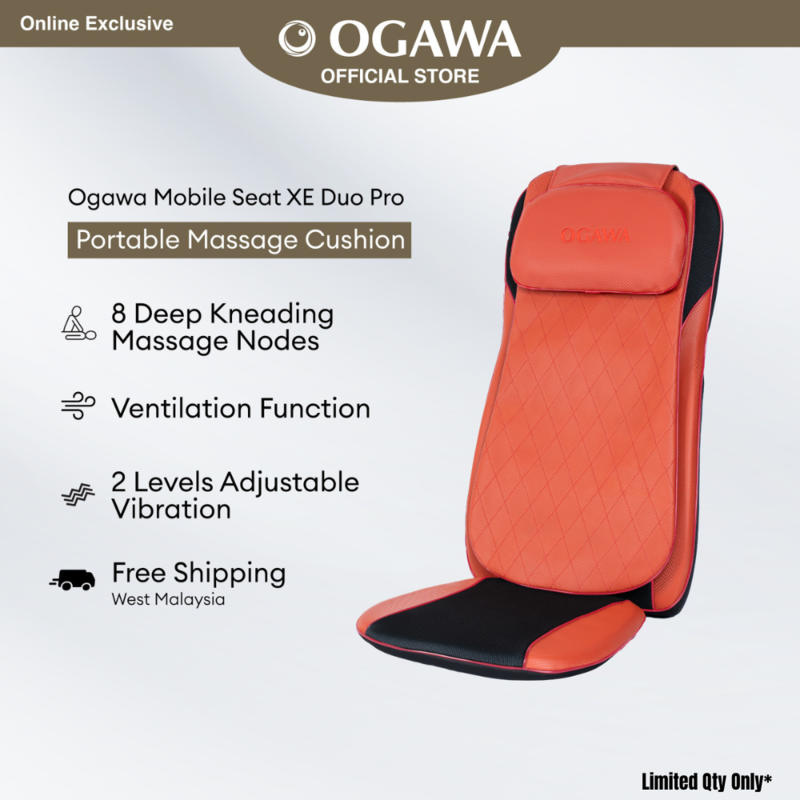 Apply Code 5EP60 OGAWA Mobile Seat XE Duo Pro Portable Massage Cushion Cherry Red